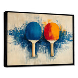 Blue Paddle Frenzy - Sport Pingpong Canvas Wall Art