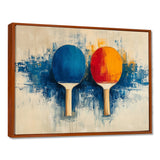 Blue Paddle Frenzy - Sport Pingpong Canvas Wall Art