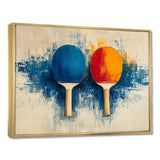 Blue Paddle Frenzy - Sport Pingpong Canvas Wall Art