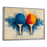 Blue Paddle Frenzy - Sport Pingpong Canvas Wall Art