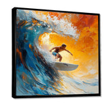 Blue Surfing Competition I - Surfing Canvas Wall Art
