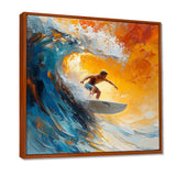 Blue Surfing Competition I - Surfing Canvas Wall Art