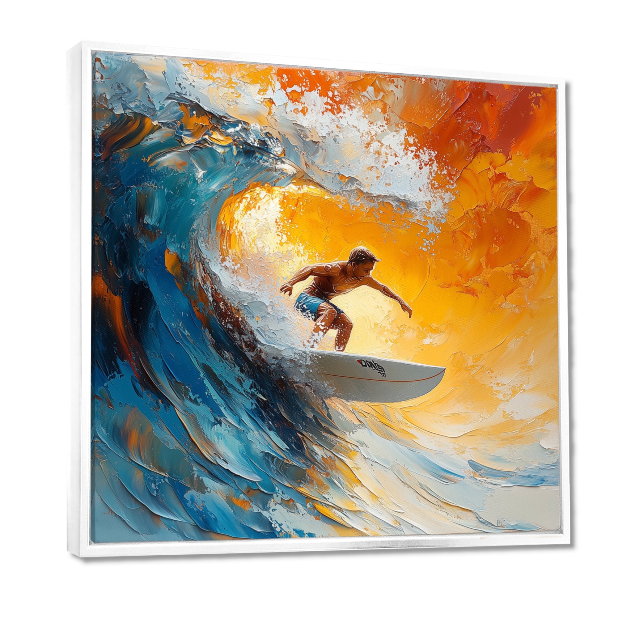 Blue Surfing Competition I - Surfing Canvas Wall Art
