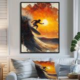 Yellow Surfing Competition - Surfing Canvas Wall Art