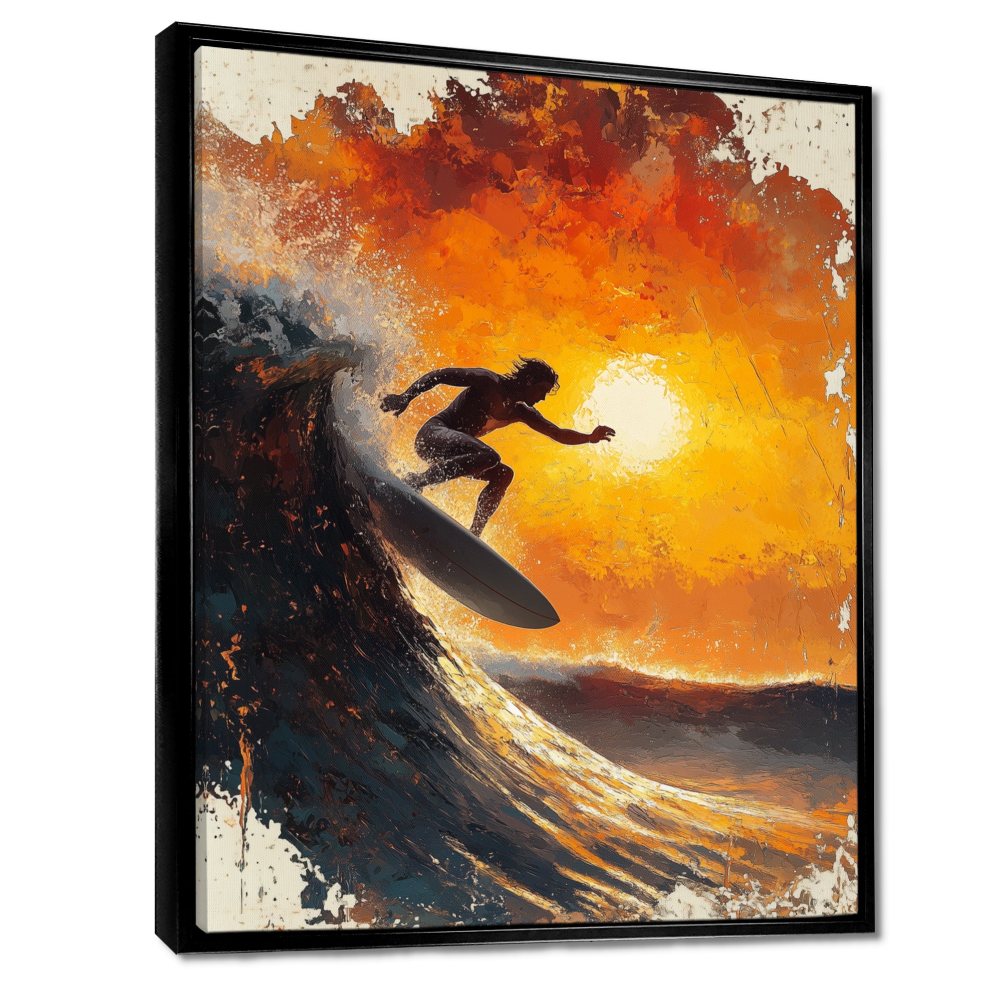 Yellow Surfing Competition - Surfing Canvas Wall Art