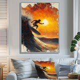 Yellow Surfing Competition - Surfing Canvas Wall Art