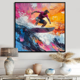 Pink Surfing Competition I - Surfing Canvas Wall Art