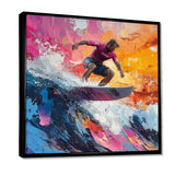 Pink Surfing Competition I - Surfing Canvas Wall Art