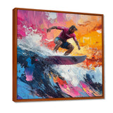 Pink Surfing Competition I - Surfing Canvas Wall Art