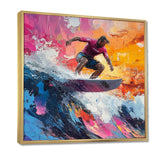 Pink Surfing Competition I - Surfing Canvas Wall Art