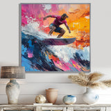 Pink Surfing Competition I - Surfing Canvas Wall Art