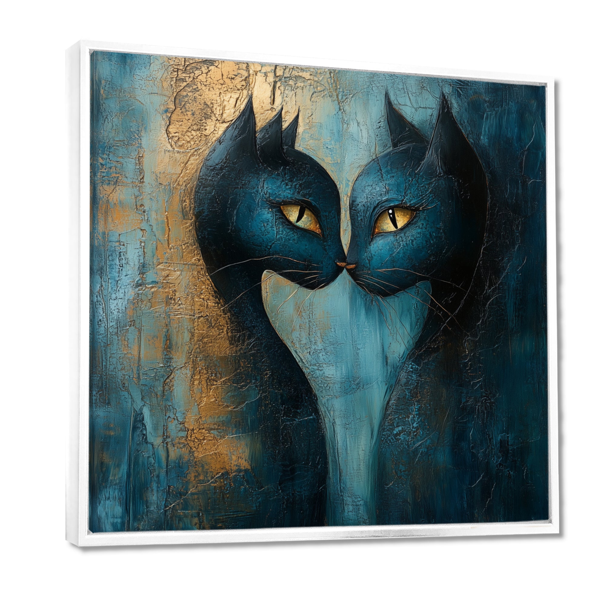 Viking Blue Freyja's Cats - Cat Framed Canvas Art