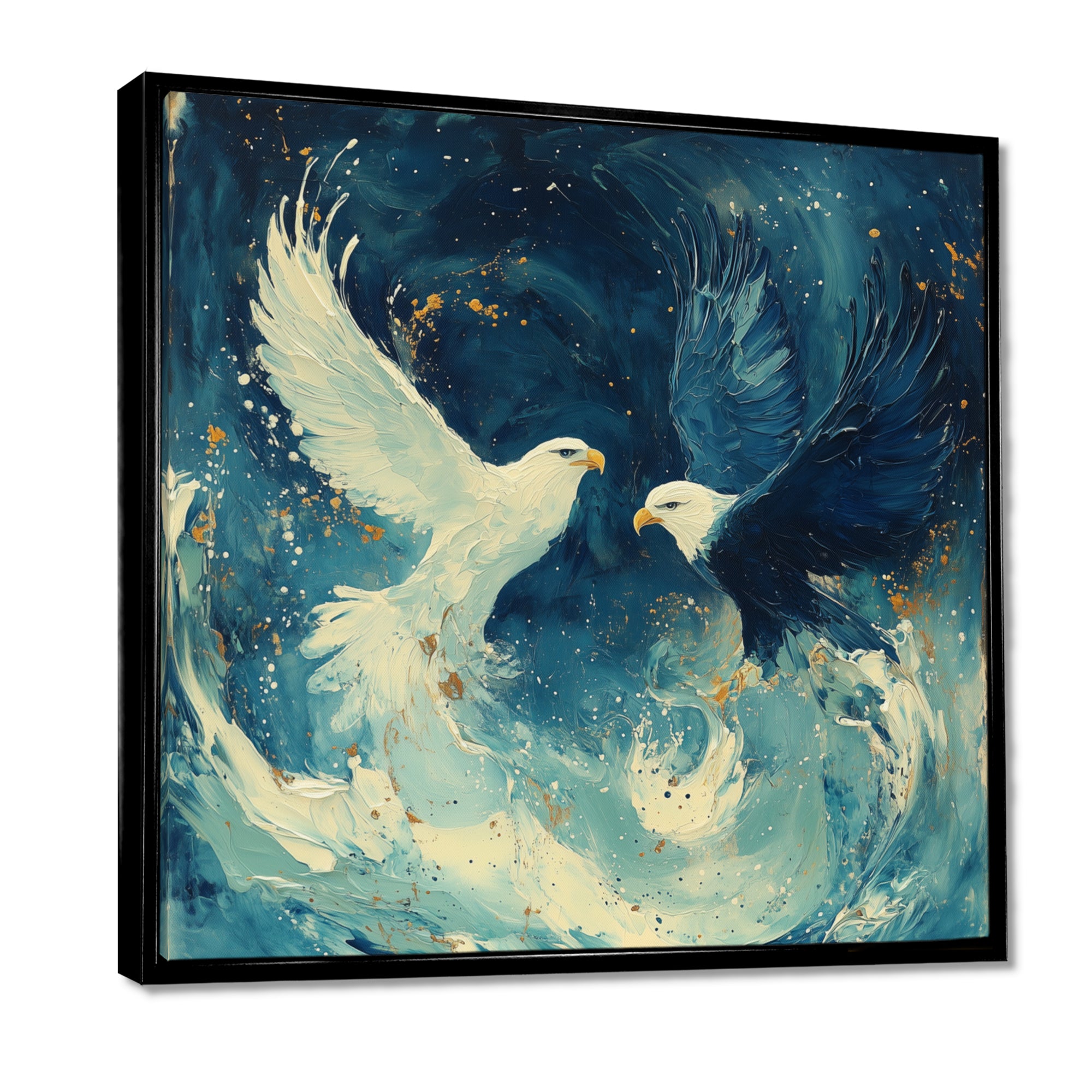White Eagle Odins Eagles - Eagle Large Canvas Wall Art
