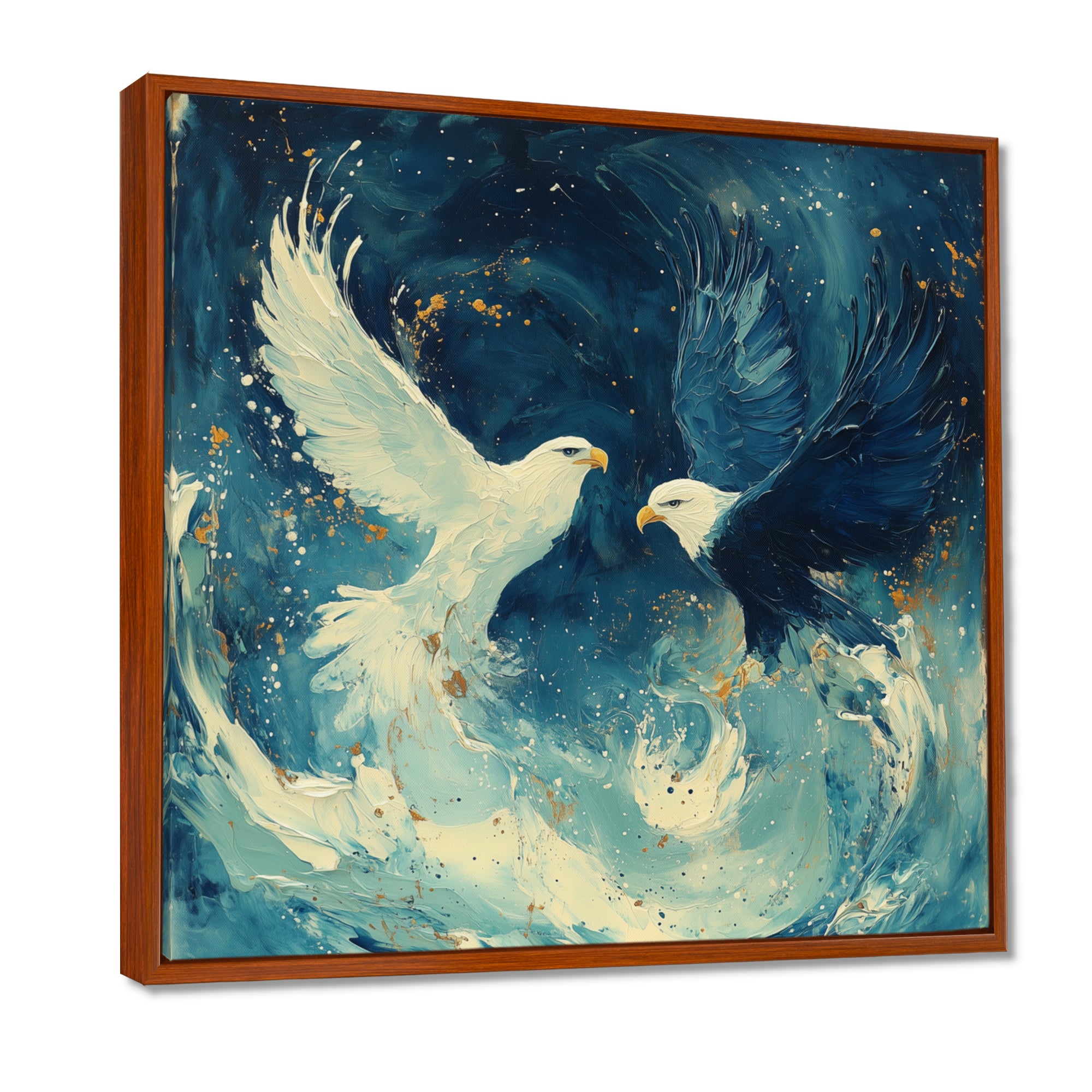White Eagle Odins Eagles - Eagle Large Canvas Wall Art