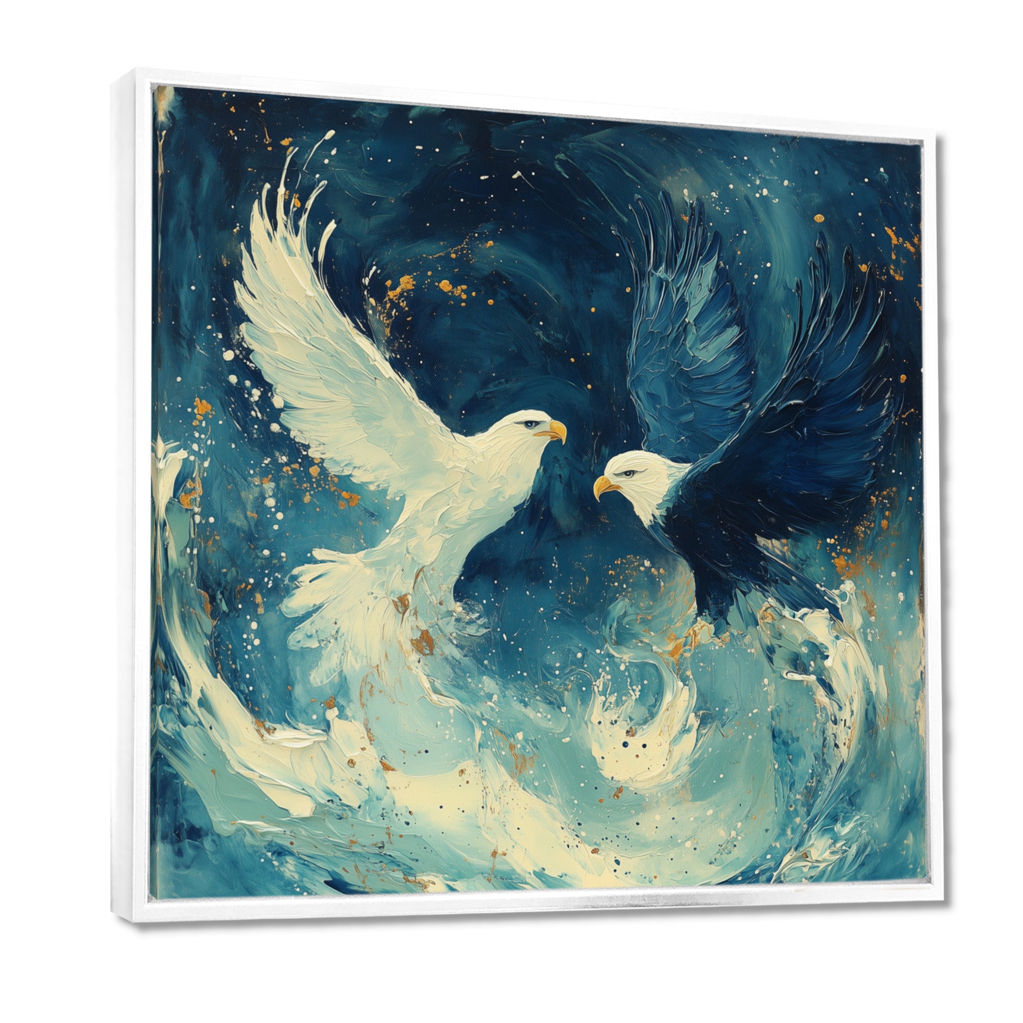 White Eagle Odins Eagles - Eagle Large Canvas Wall Art