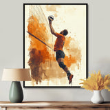 Orange Serving Strong - Volleyball Canvas Wall Art