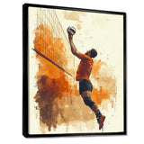 Orange Serving Strong - Volleyball Canvas Wall Art