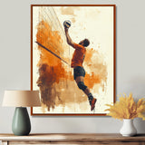 Orange Serving Strong - Volleyball Canvas Wall Art