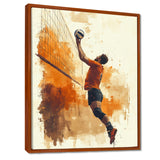 Orange Serving Strong - Volleyball Canvas Wall Art