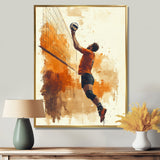 Orange Serving Strong - Volleyball Canvas Wall Art