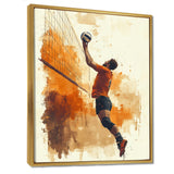 Orange Serving Strong - Volleyball Canvas Wall Art