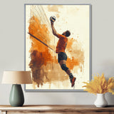 Orange Serving Strong - Volleyball Canvas Wall Art