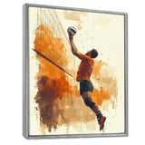 Orange Serving Strong - Volleyball Canvas Wall Art
