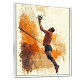 Orange Serving Strong - Volleyball Canvas Wall Art