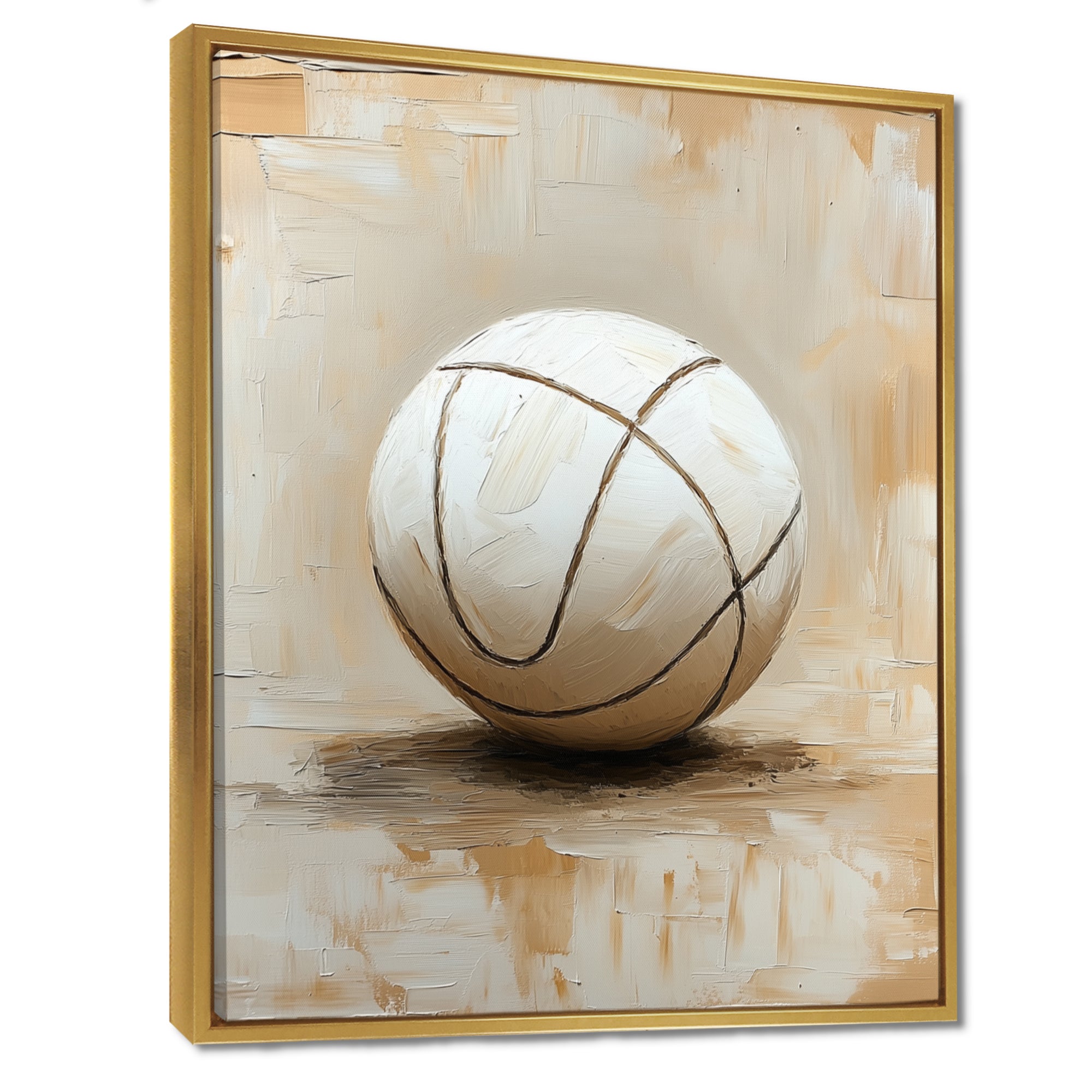 White Volleyball Ballon Minimalism Vibes - Volleyball Canvas Wall Art