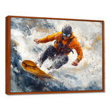 Yellow Wakeboard Big Air Accented With Grey I - Winter Sport Canvas Wall Art