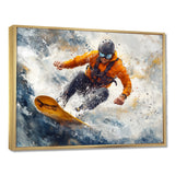 Yellow Wakeboard Big Air Accented With Grey I - Winter Sport Canvas Wall Art