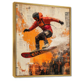 Yellow Wakeboard Big Air Accented With Black - Winter Sport Canvas Wall Art