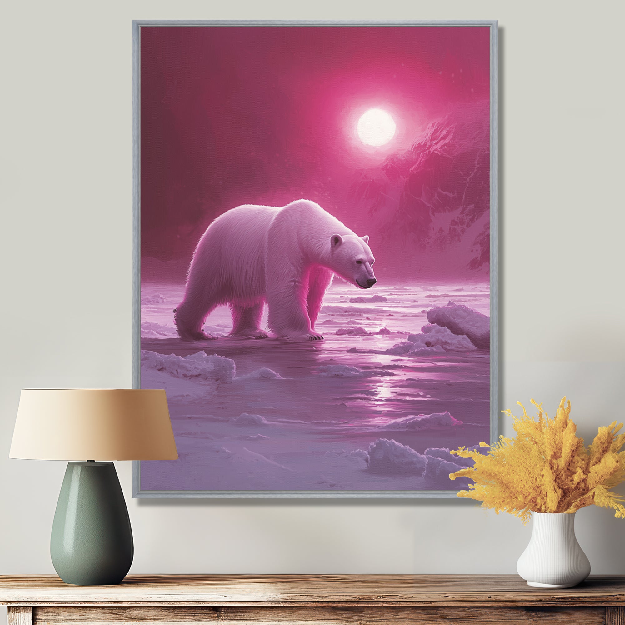 Polar Bear In The Midnight Sun - Bear Wall Decor