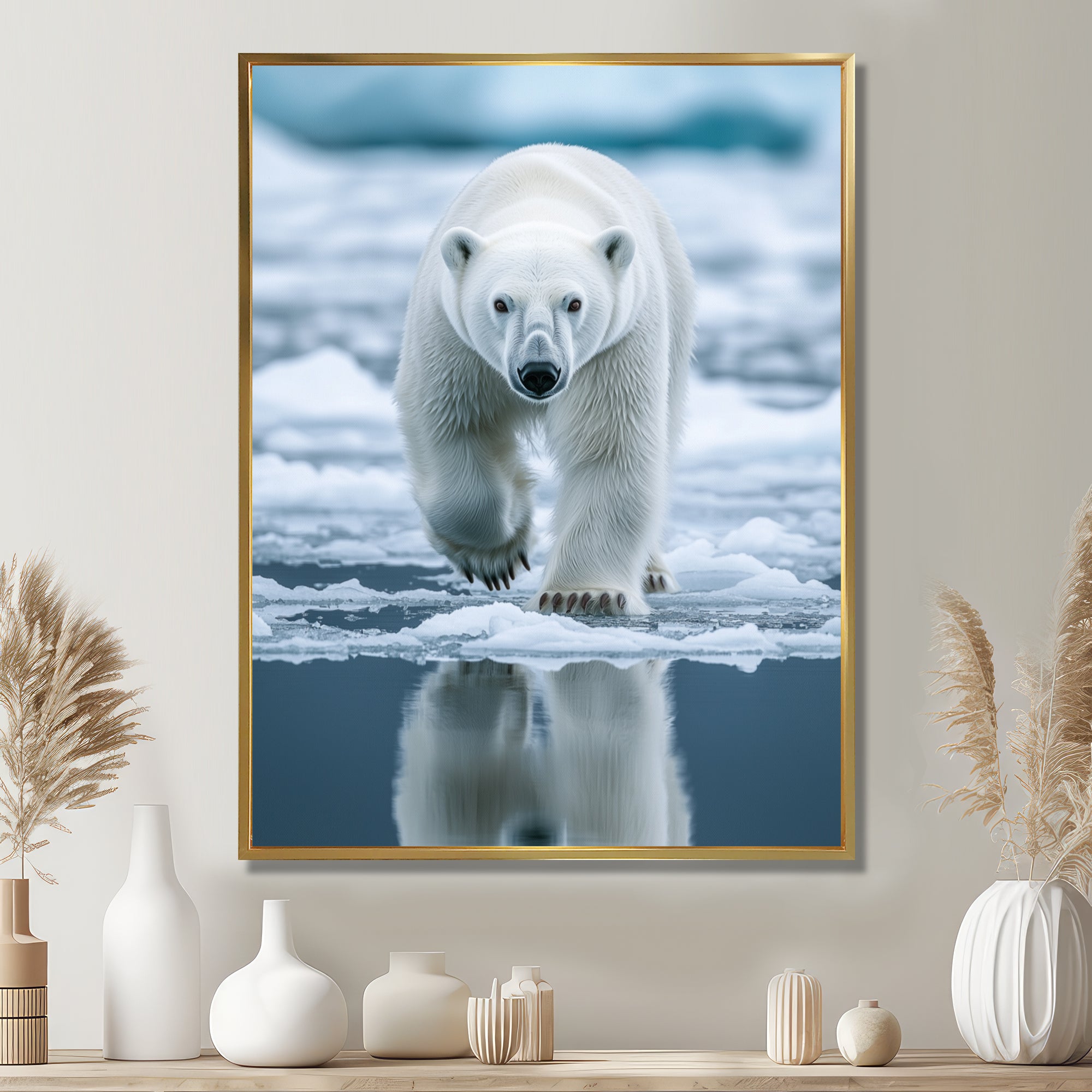 Polar Bear On The Ice Floes - Bear Wall Art Prints