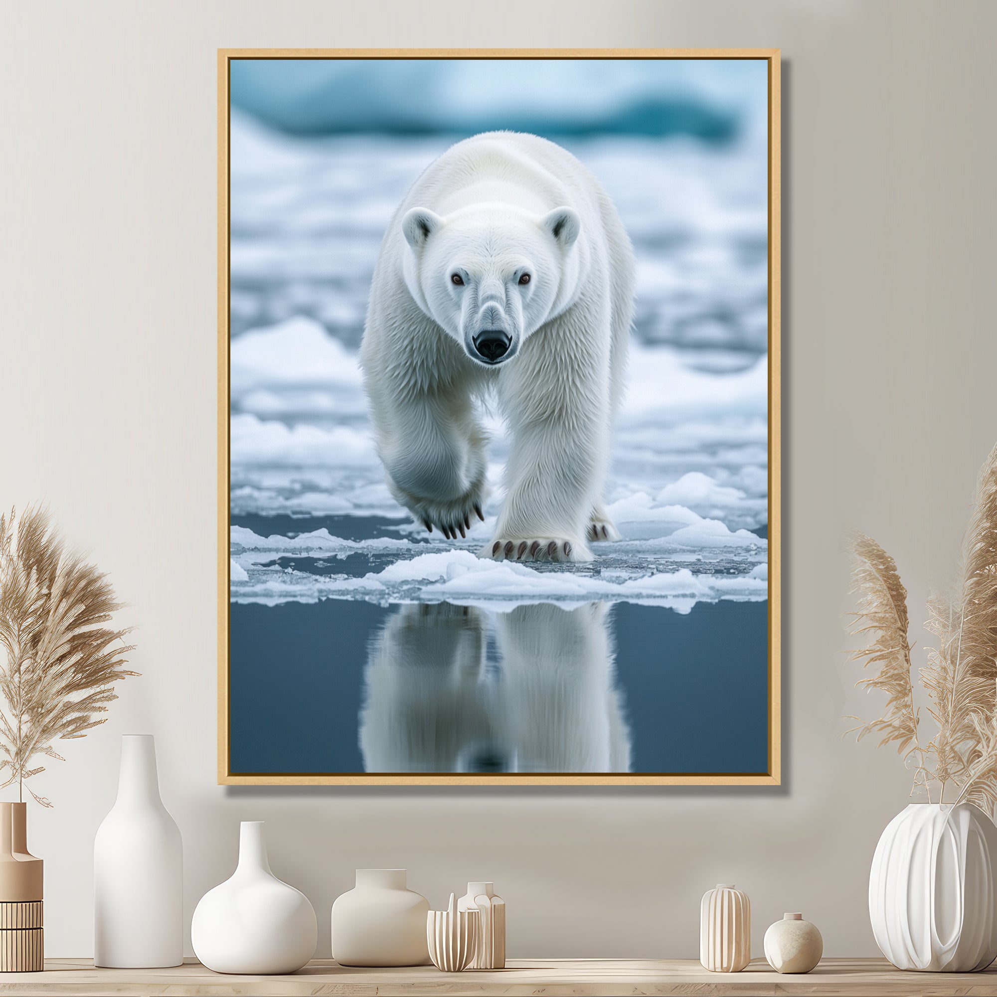 Polar Bear On The Ice Floes - Bear Wall Art Prints