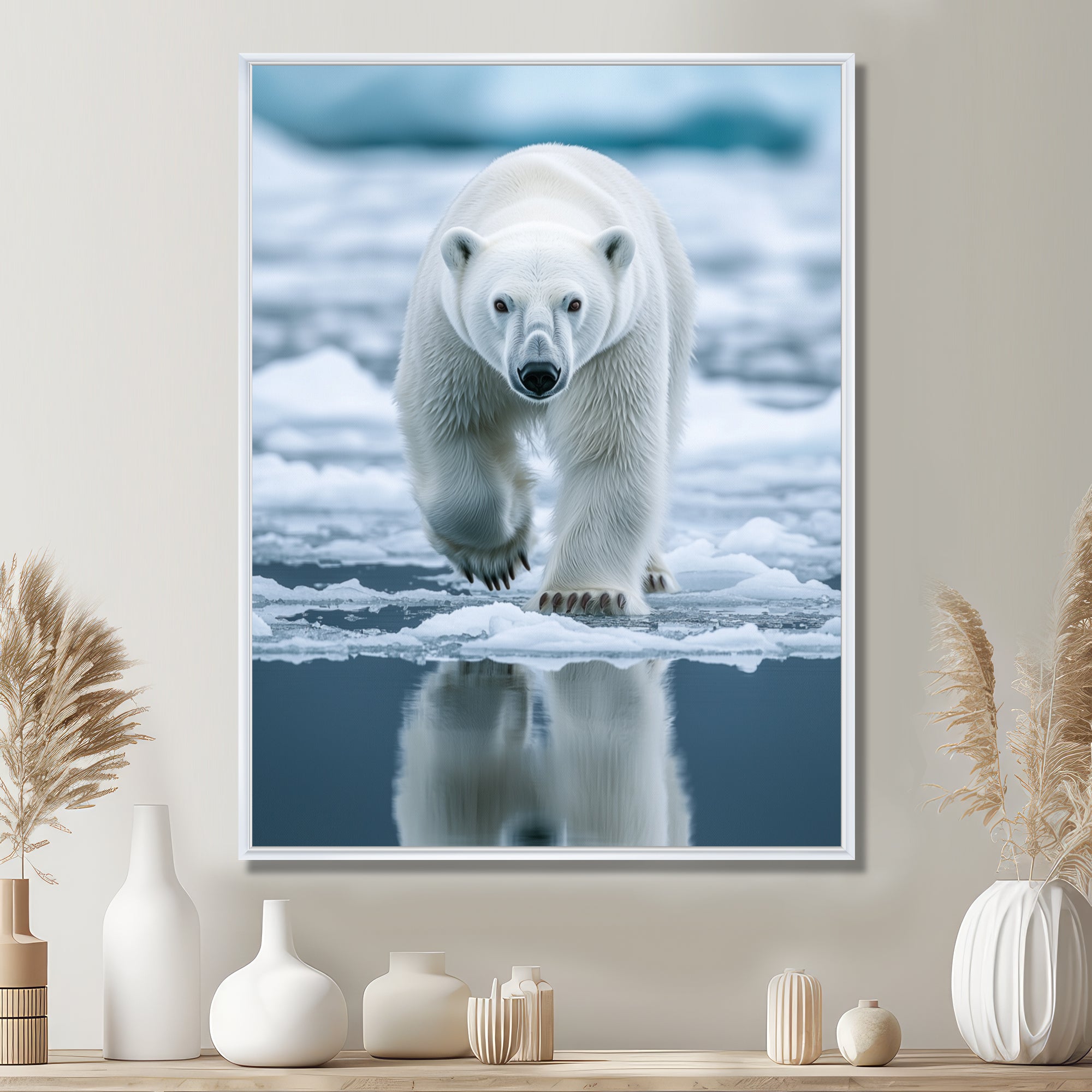 Polar Bear On The Ice Floes - Bear Wall Art Prints