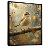 Cute Bird Sparrow On A Fallen Branch - Bird Living Room Wall Art