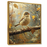 Cute Bird Sparrow On A Fallen Branch - Bird Living Room Wall Art
