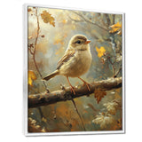 Cute Bird Sparrow On A Fallen Branch - Bird Living Room Wall Art