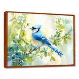 Pastel Blue Jay Perched On A Branch - Bird Living Room Wall Art