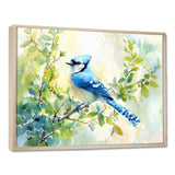 Pastel Blue Jay Perched On A Branch - Bird Living Room Wall Art