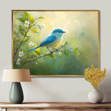 Bluebird In The Early Spring - Bird Canvas Wall Art