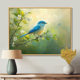 Bluebird In The Early Spring - Bird Canvas Wall Art