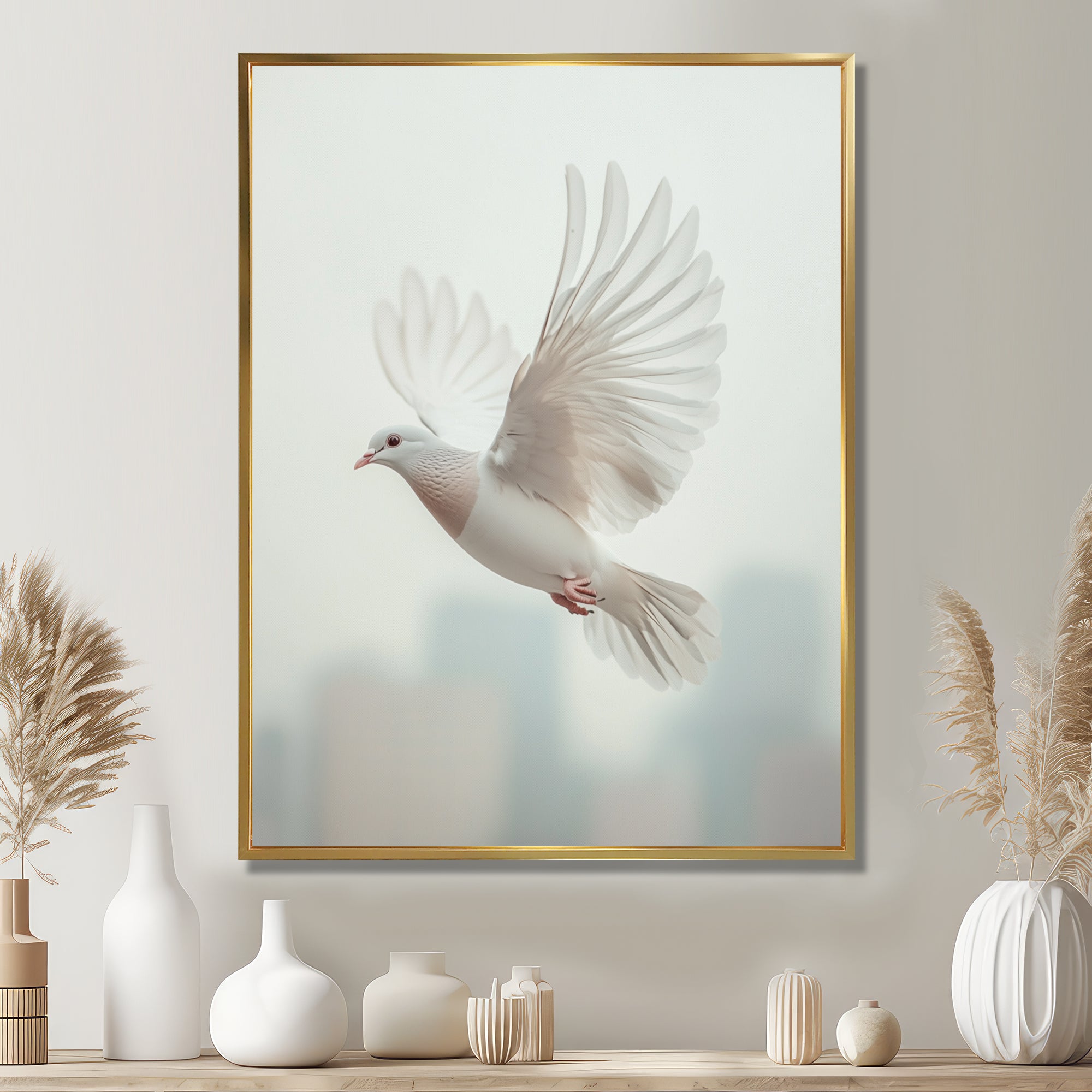 Columbidae Dove In The Urban Sky - Dove Home Decor Art