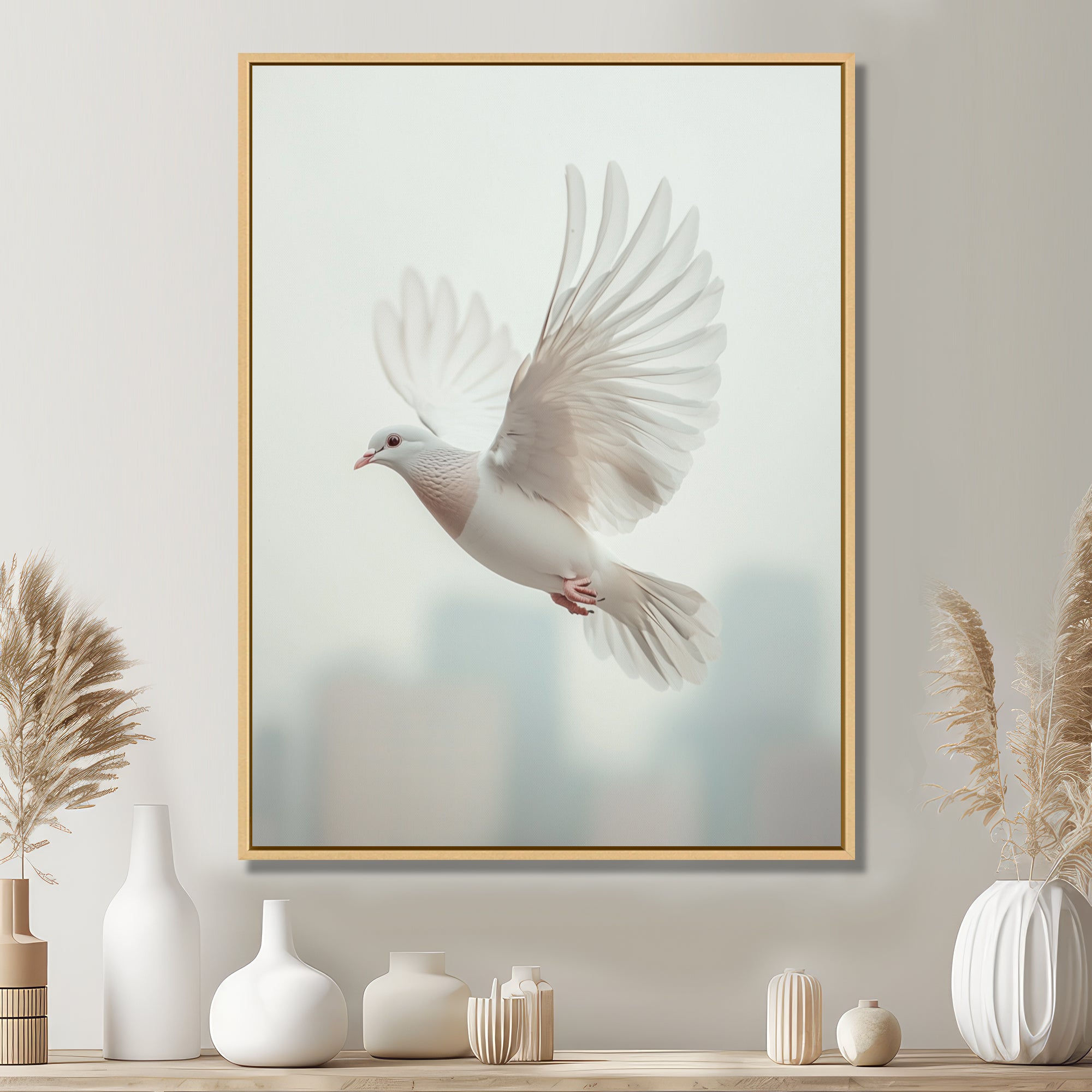 Columbidae Dove In The Urban Sky - Dove Home Decor Art