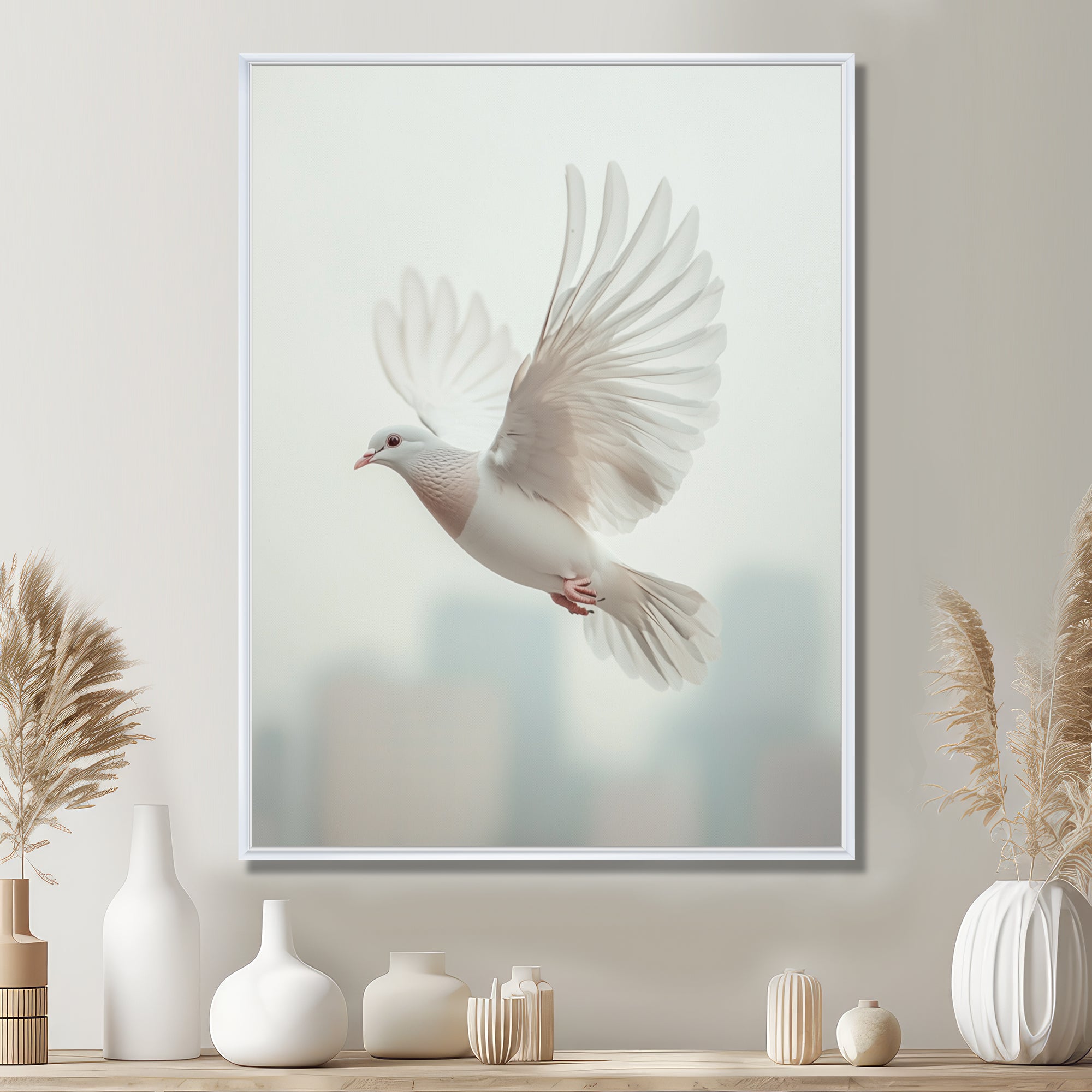 Columbidae Dove In The Urban Sky - Dove Home Decor Art