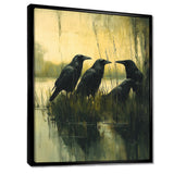 Dark Crows By The Farm Pond - Bird Wall Decor