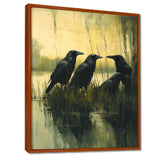 Dark Crows By The Farm Pond - Bird Wall Decor