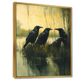 Dark Crows By The Farm Pond - Bird Wall Decor
