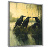 Dark Crows By The Farm Pond - Bird Wall Decor